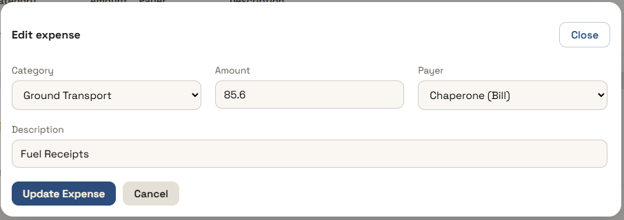 Expense Posting for Fuel