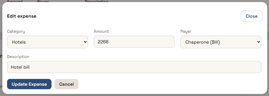 Expense Posting for Hotel